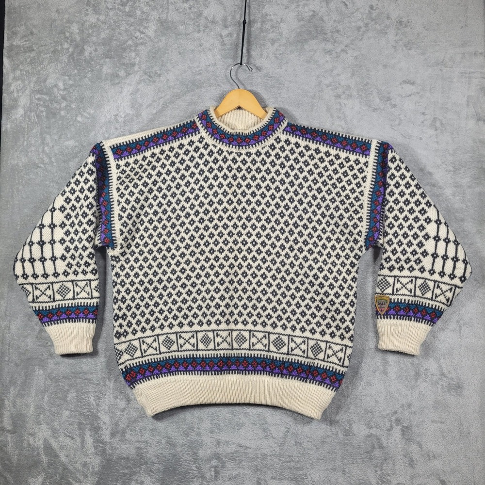 Vintage Dale of Norway Sweater Mens L Windstopper Gore-Tex Wool Nordic Fair Isle